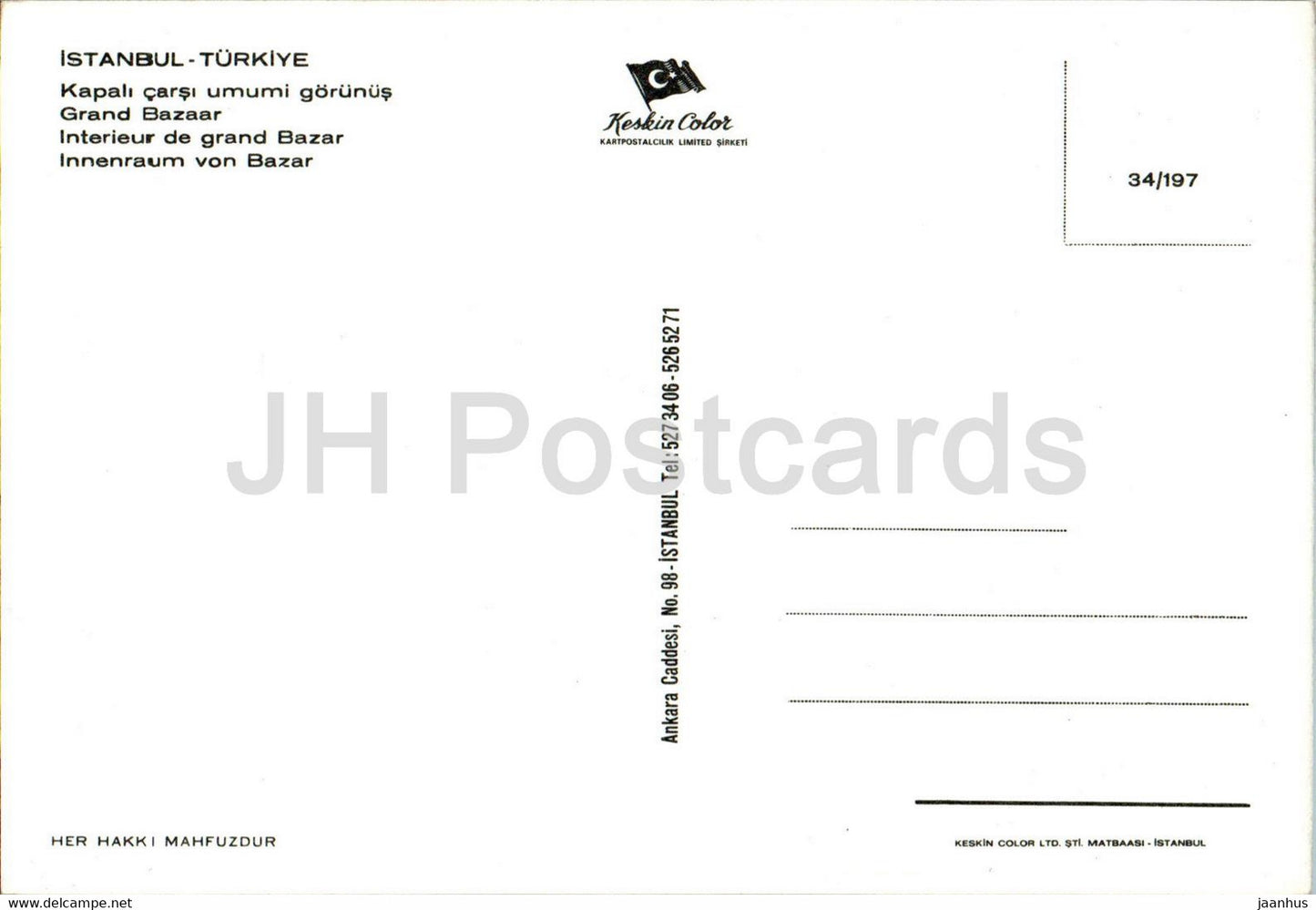 Istanbul - Interieur of Grand Bazaar - 34-197 - Turkey - unused