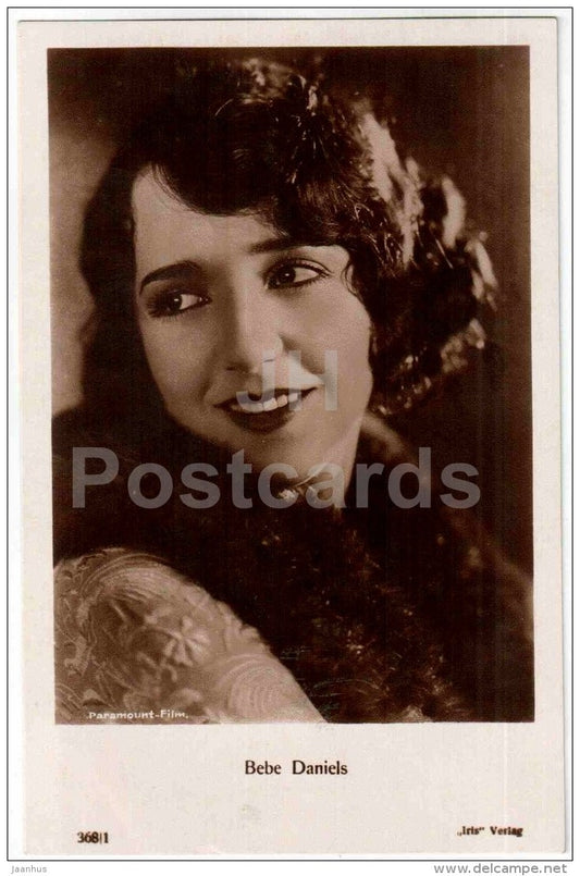 Bebe Daniels - movie actress - film - 368/1 - old postcard - Germany - unused - JH Postcards