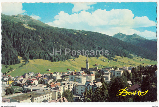 Davos 1560 m gegen Jakobshorn und Aelplihorn - Switzerland - 1960s - used - JH Postcards