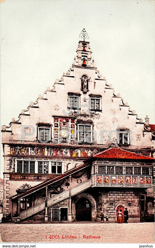 Lindau - Rathaus - town hall - 4061 - old postcard - Germany - unused - JH Postcards