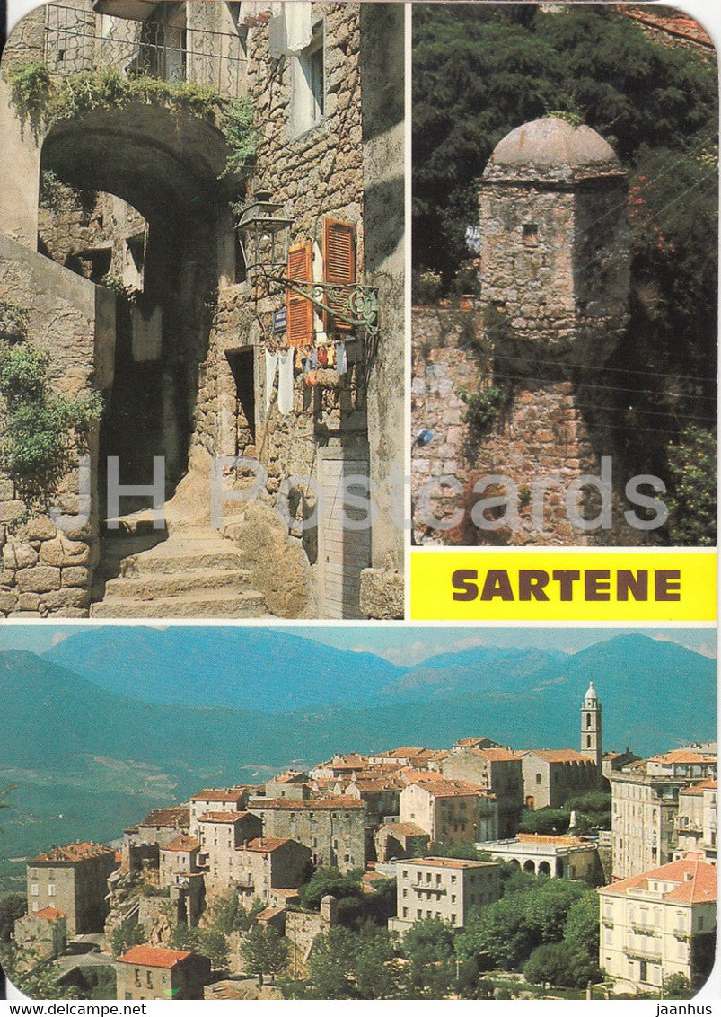 Sartene - Ruelle moyenageuse - Echauguette - Vue Generale - multiview - France - unused - JH Postcards