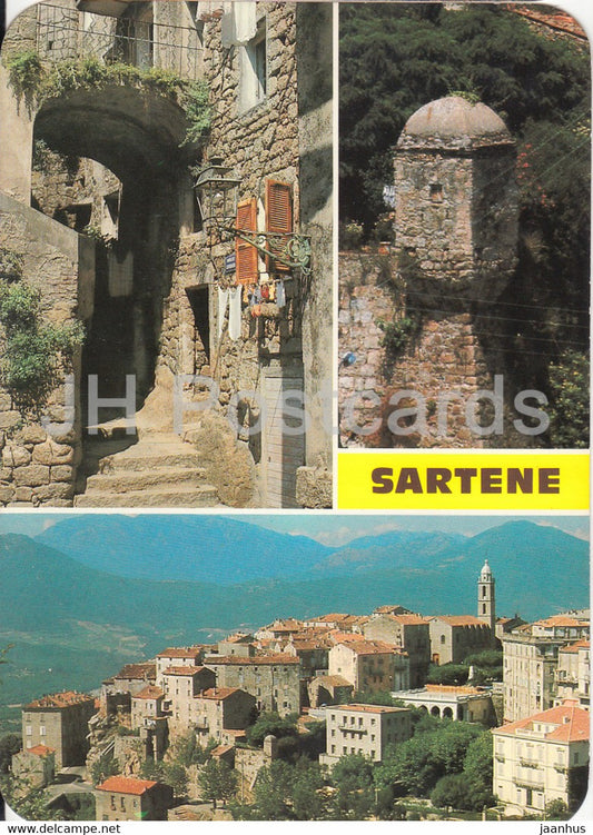 Sartene - Ruelle moyenageuse - Echauguette - Vue Generale - multiview - France - unused - JH Postcards