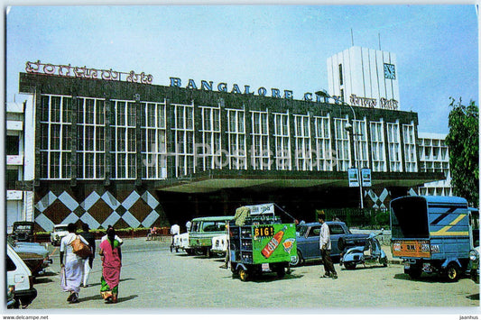 Bangalore - Bengaluru - City railway station - cars - India - unused - JH Postcards