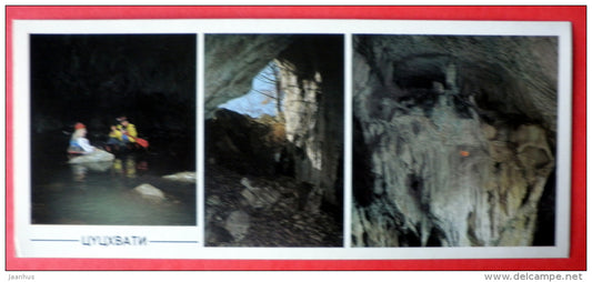 Tsutskhvati cave - speleologist - underground river - Caves of ancient Colchis - Kutaisi - 1988 - USSR Georgia - unused - JH Postcards