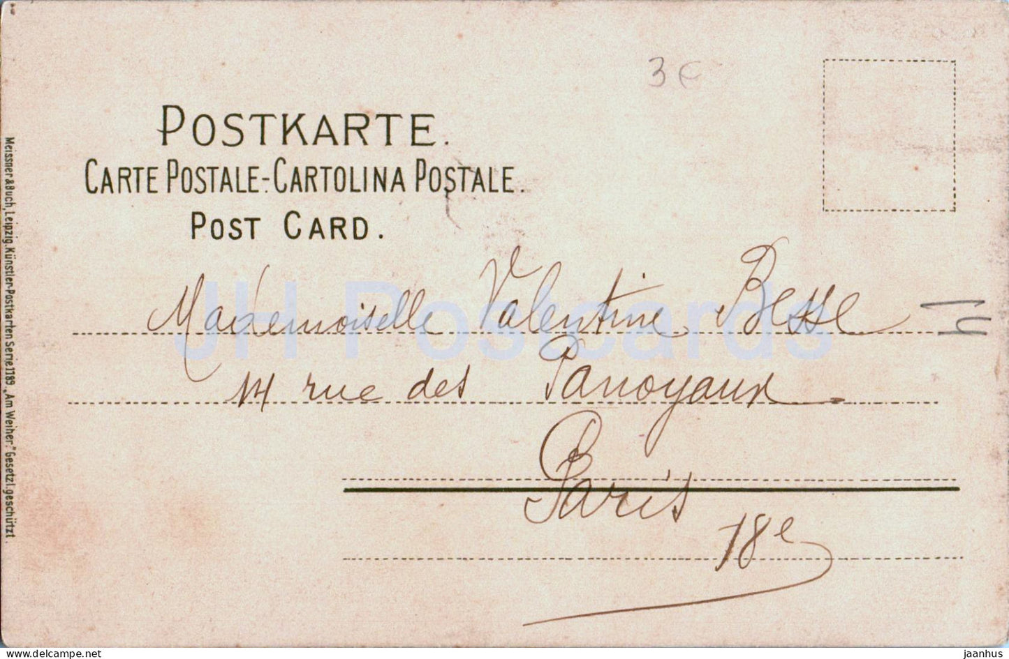 vue sur la campagne - illustration - Série 1189 - carte postale ancienne - 1904 - Allemagne - utilisé 