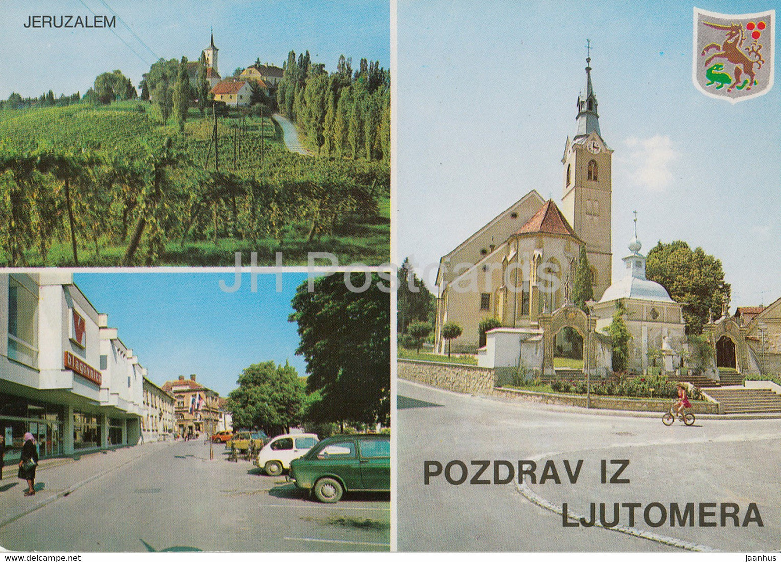 Pozdrav iz Ljutomera - Ljutomer - Jeruzalem - church - town view - multiview - Yugoslavia - Slovenia - unused - JH Postcards
