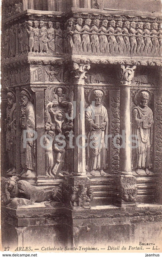 Arles - Cathedrale Sainte Trophime - Detail du Portail - cathedral - 27 - old postcard - France - unused - JH Postcards