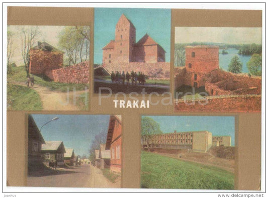 Castle - Old Town - Secondary School - Trakai - 1973 - Lithuania USSR - unused - JH Postcards
