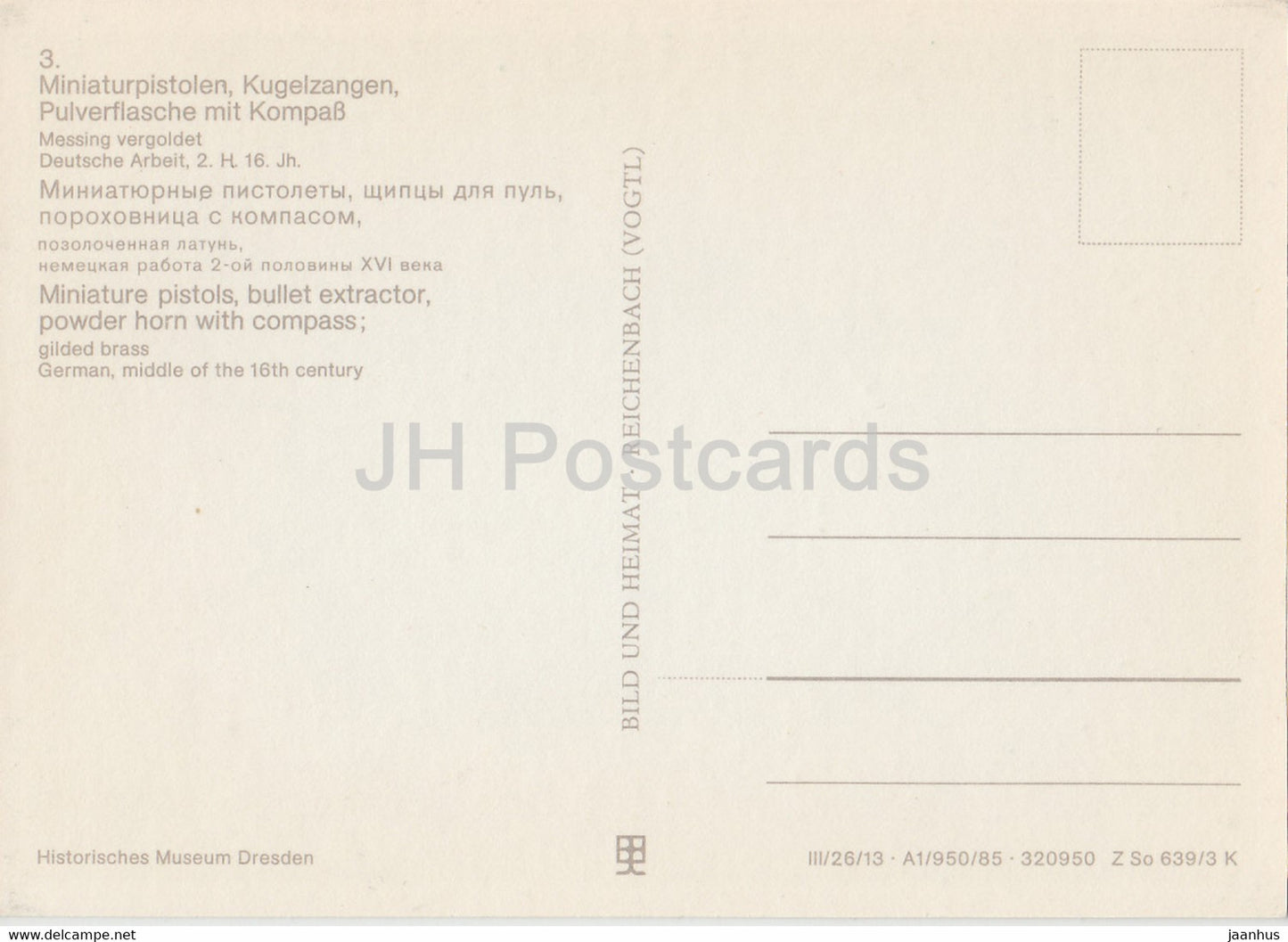 Miniaturpistolen Kugelzangen - Pulverflasche mit Kompass - pistolets miniatures - boussole - Allemagne - inutilisé