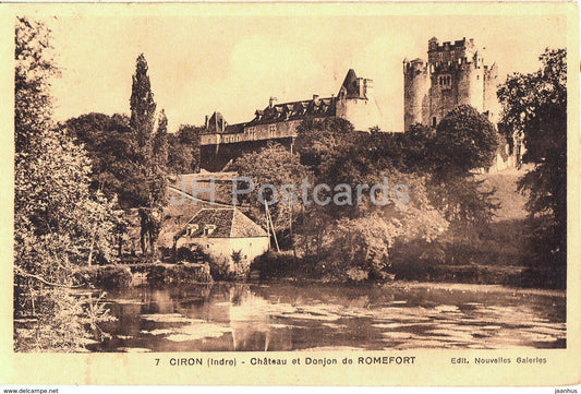 Ciron - Chateau et Donjon de Romefort - castle - 7 - old postcard - 1939 - France - used - JH Postcards