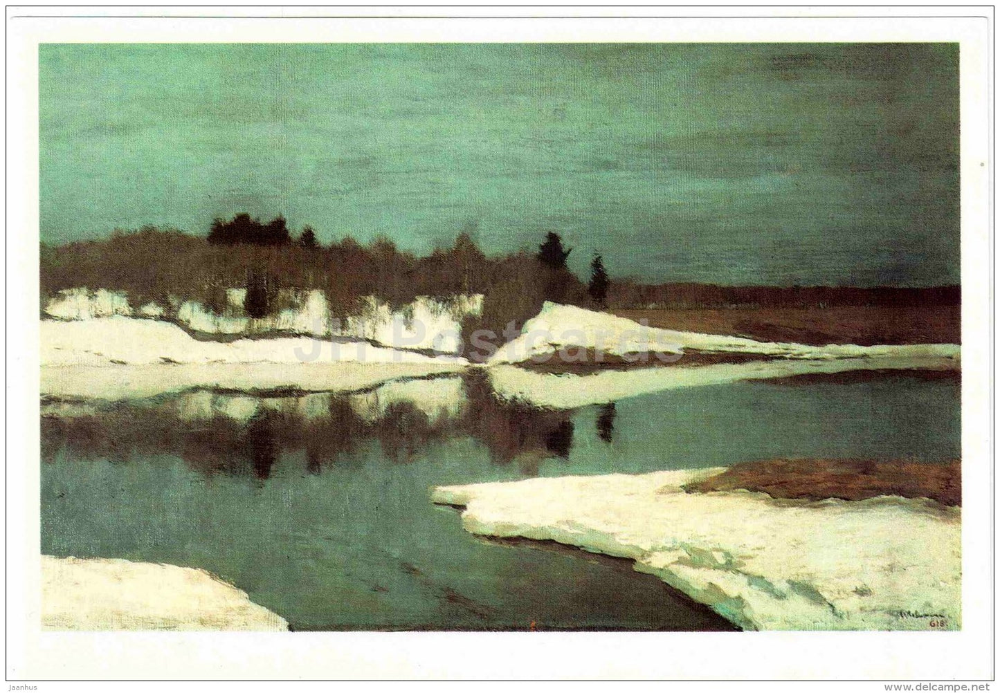 painting by Isaac Levitan - Early Spring , 1898 - large format postcard - russian art - unused - JH Postcards