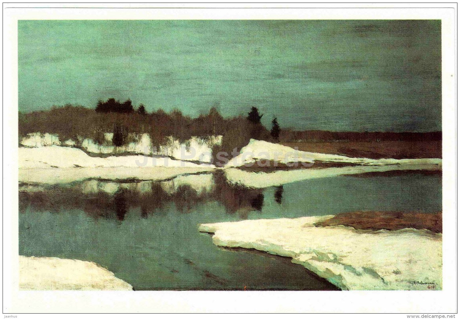 painting by Isaac Levitan - Early Spring , 1898 - large format postcard - russian art - unused - JH Postcards