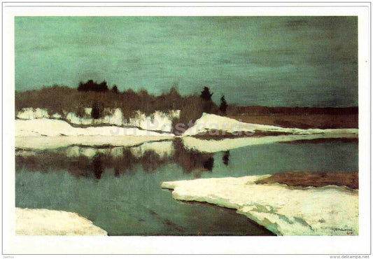 painting by Isaac Levitan - Early Spring , 1898 - large format postcard - russian art - unused - JH Postcards