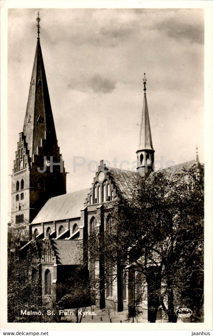 Malmo - St Petri Kyrka - church - Sweden - used - JH Postcards