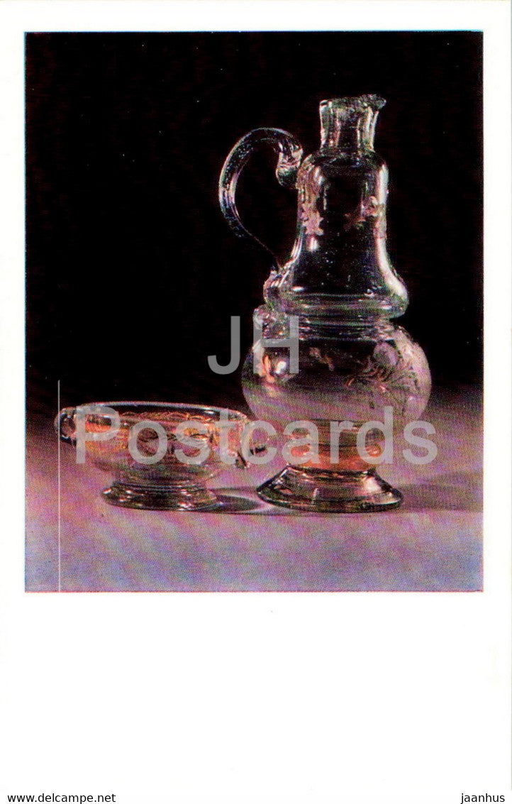 Spices cruet and salt - Spanish Glass in Hermitage - Spanish art - 1970 - Russia USSR - unused - JH Postcards