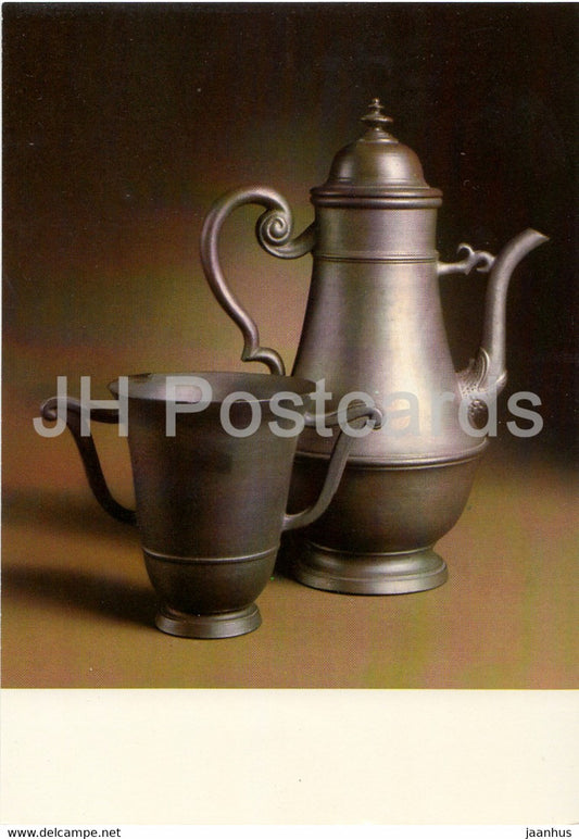 Kaffeekanne und Tasse - porcelain - Porzelansammlung - Zwinger - DDR Germany - unused - JH Postcards