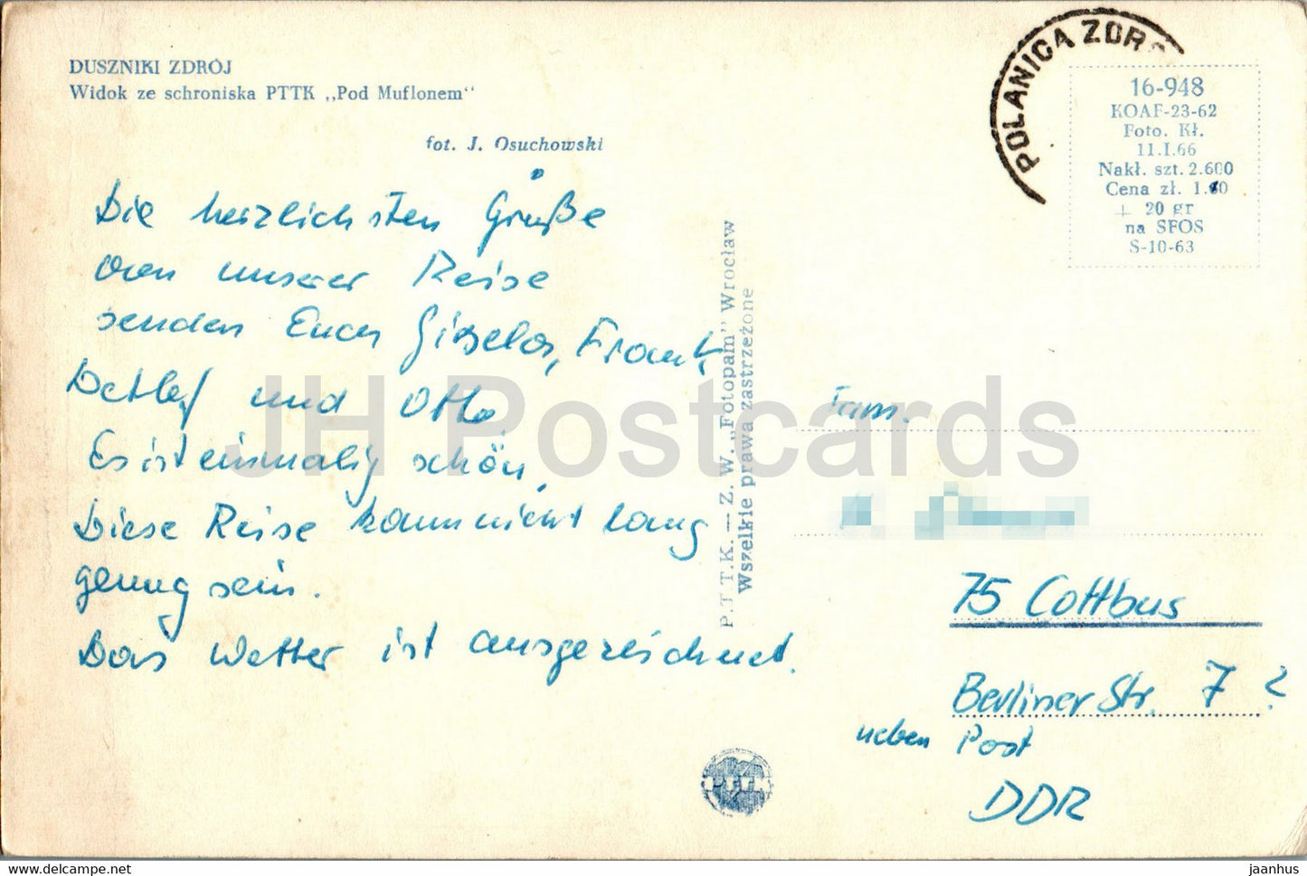 Duszniki Zdroj - Widok ze schroniska PTTK Pod Muflonem - Poland - used