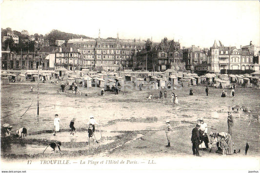 Trouville - La Plage et l'Hotel de Paris - 17 - old postcard - France - unused - JH Postcards