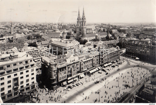 Zagreb - square - 1965 - Yugoslavia - Croatia - used - JH Postcards