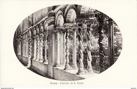 Roma - Rome - Chiostro di S Paolo - cloister - 66 - old postcard - Italy - unused - JH Postcards