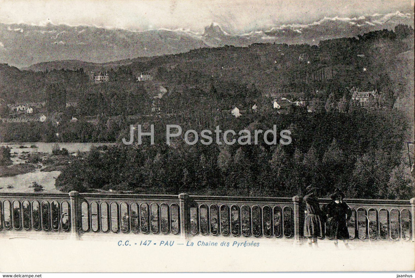 Pau - Le Chaine des Pyrenees - 147 - old postcard - 1921 - France - used - JH Postcards