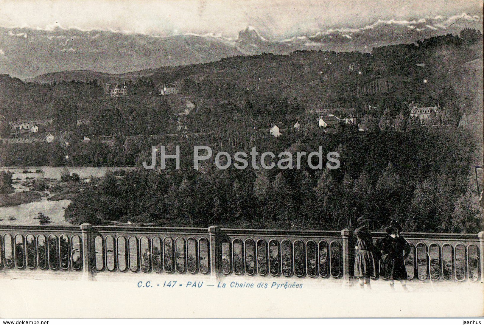 Pau - Le Chaine des Pyrenees - 147 - old postcard - 1921 - France - used - JH Postcards