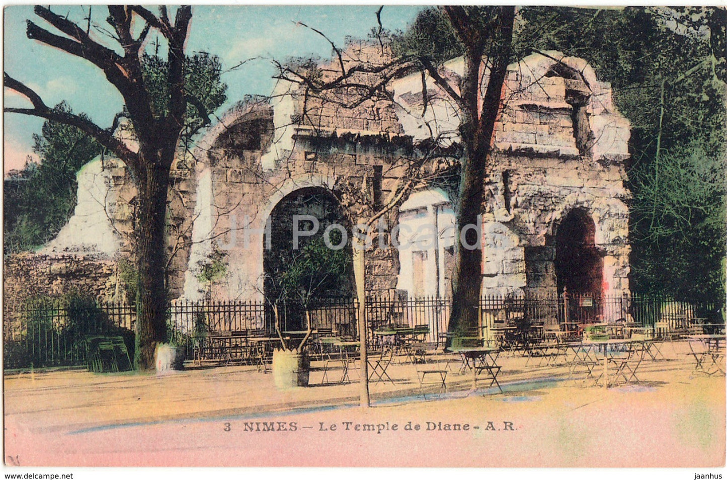 Nimes - Le Temple de Diane - 3 - old postcard - France - unused - JH Postcards