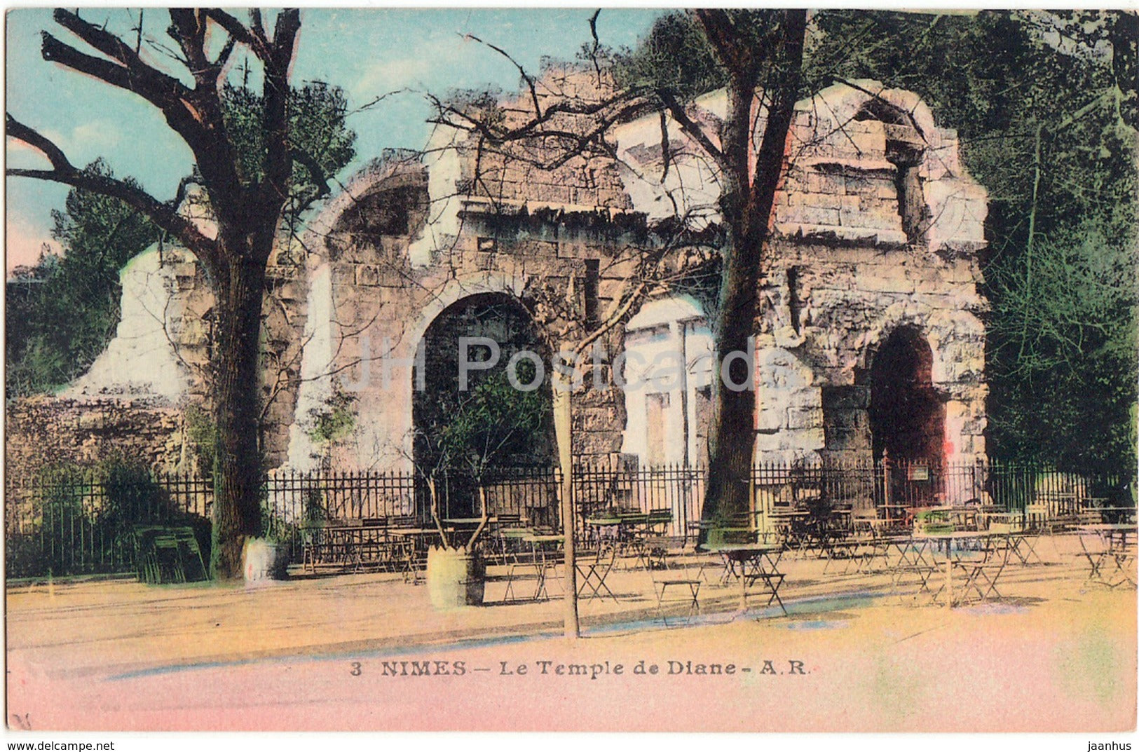 Nimes - Le Temple de Diane - 3 - old postcard - France - unused - JH Postcards
