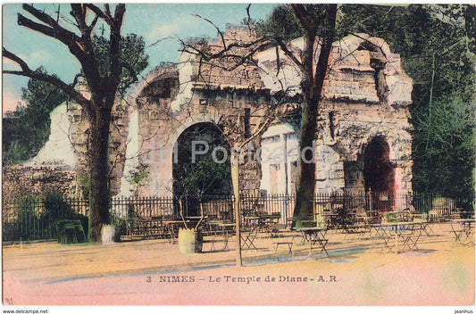 Nimes - Le Temple de Diane - 3 - old postcard - France - unused - JH Postcards
