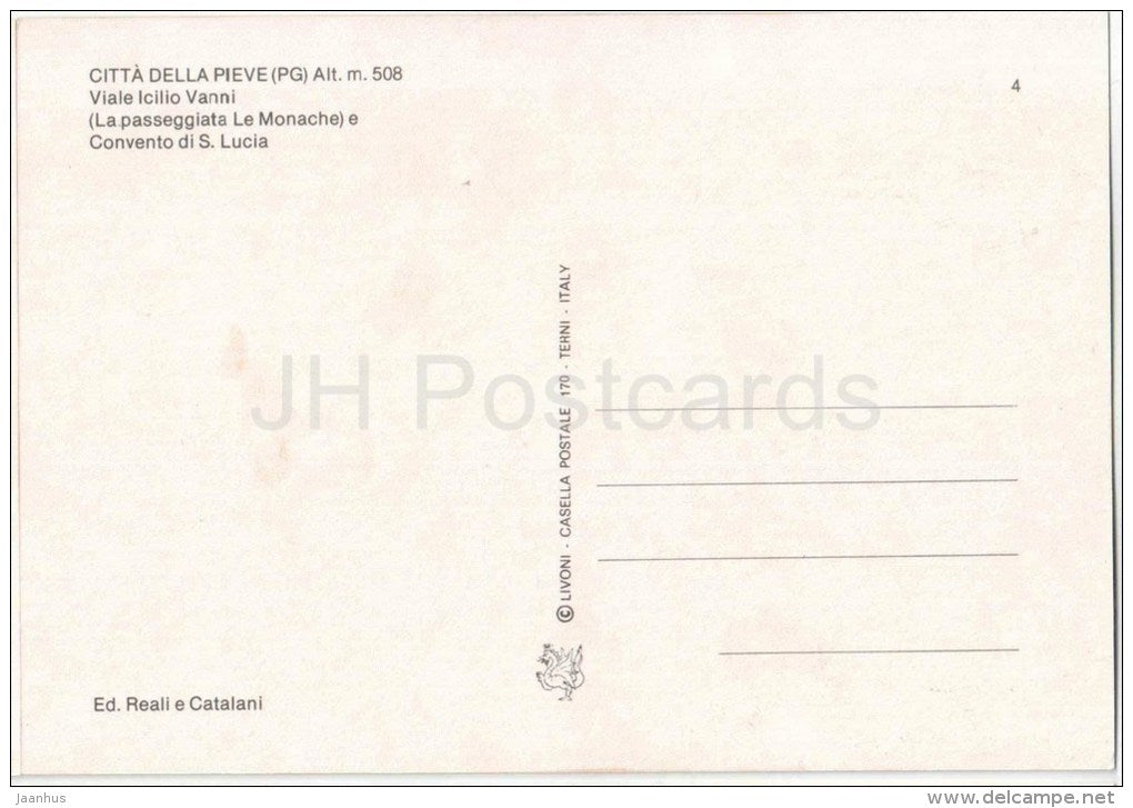 Viale Icilio Vanni e Convento di S. Lucia - Citta Della Pieve m. 508  - Perugia - Umbria - 4 - Italy - Italia - unused - JH Postcards