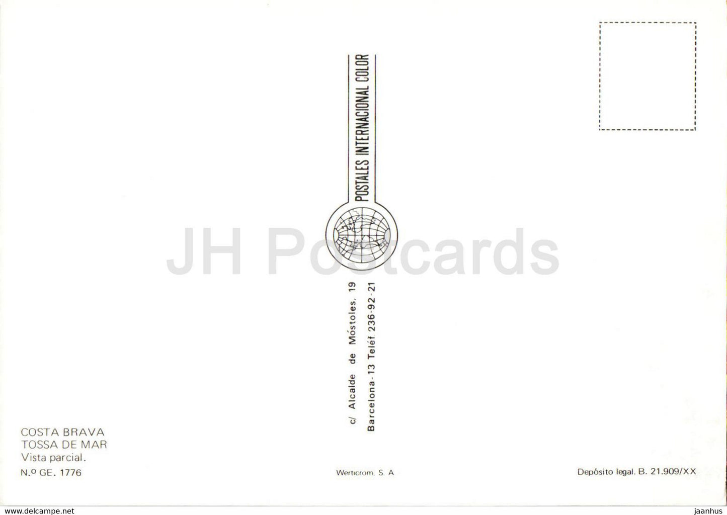 Costa Brava - Tossa de Mar - Vista parcial - plage - 1776 - Espagne - inutilisé