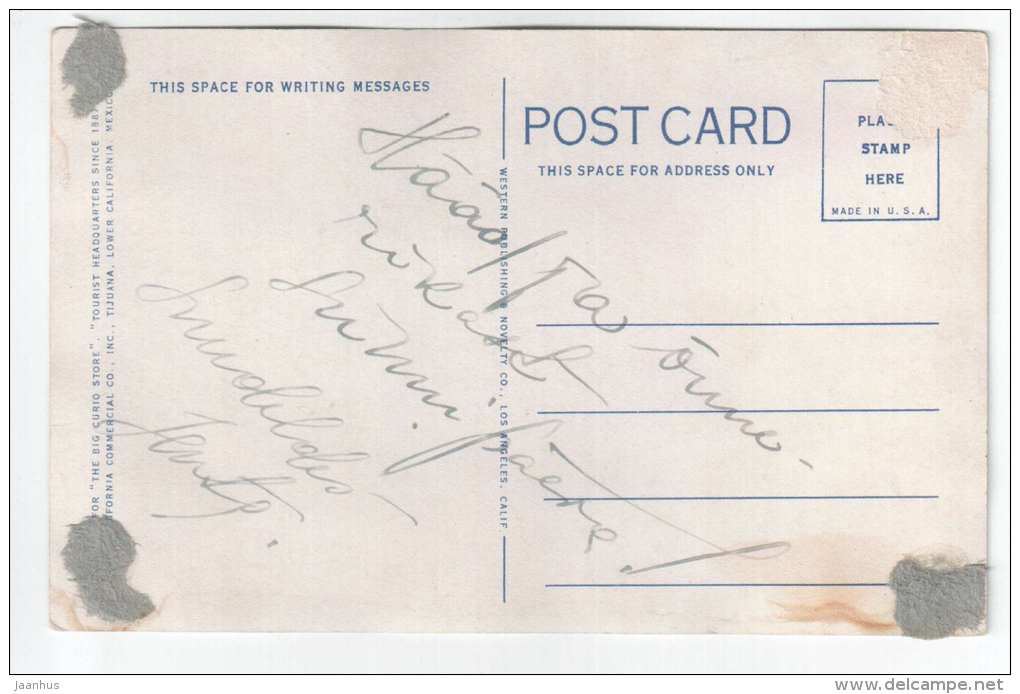 View of Hotel From the Casino Showing Wishing Well, Hotel Agua Caliente, Tijuana - old postcard - Mexico - used - JH Postcards