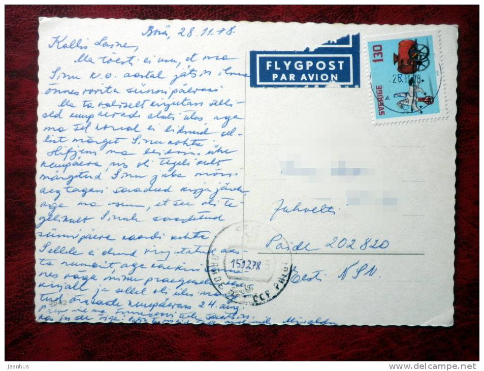 Boras - Knallens stadt - swan - multiview postcard - sent to Estonia 1978, stamped - Sweden - used - JH Postcards