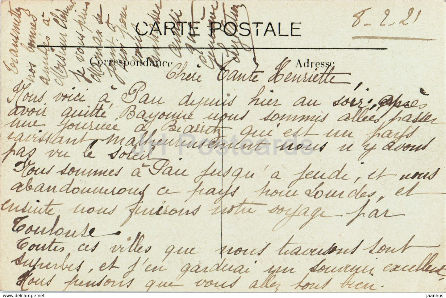 Pau - Le Chaine des Pyrenees - 147 - old postcard - 1921 - France - used