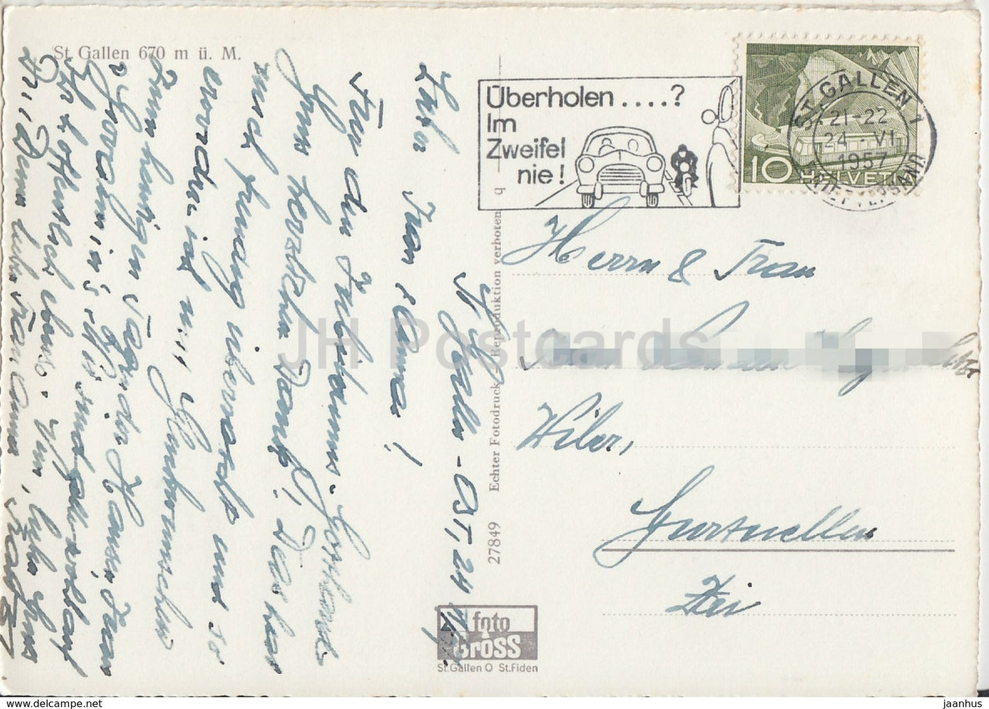 St Gallen - multiview - church - bridge - 1957 - Switzerland - used