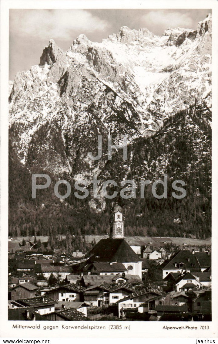 Mittenwald gegen Karwendelspitzen 2385 m - Germany - unused - JH Postcards