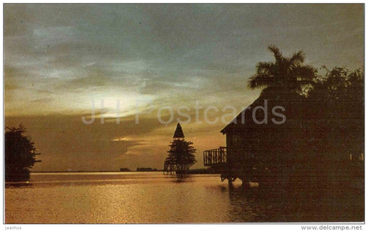 sunset - sea - Guama Tourist Resort - Matanzas - Cuba - unused - JH Postcards