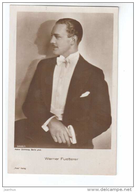 German movie actor - Werner Fuetterer - 3465/1 - cinema - old postcard - Germany - unused - JH Postcards