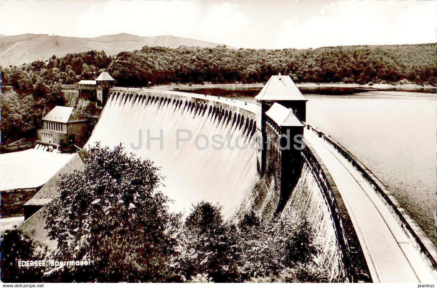 Die Edertalsperre - Edersee - Sperrmauer - old postcard - Germany - unused - JH Postcards