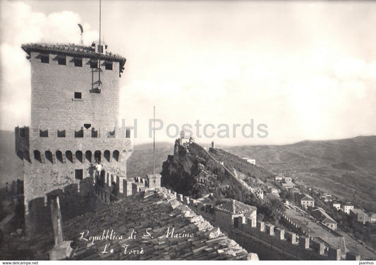 Le Torre - tower - San Marino - unused - JH Postcards