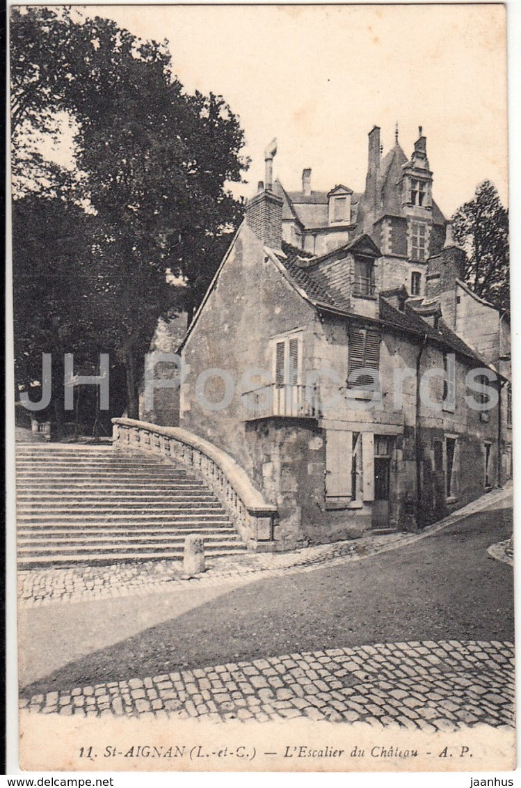 St Aignan - L'Escalier du Chateau -11 - old postcard - France - unused - JH Postcards