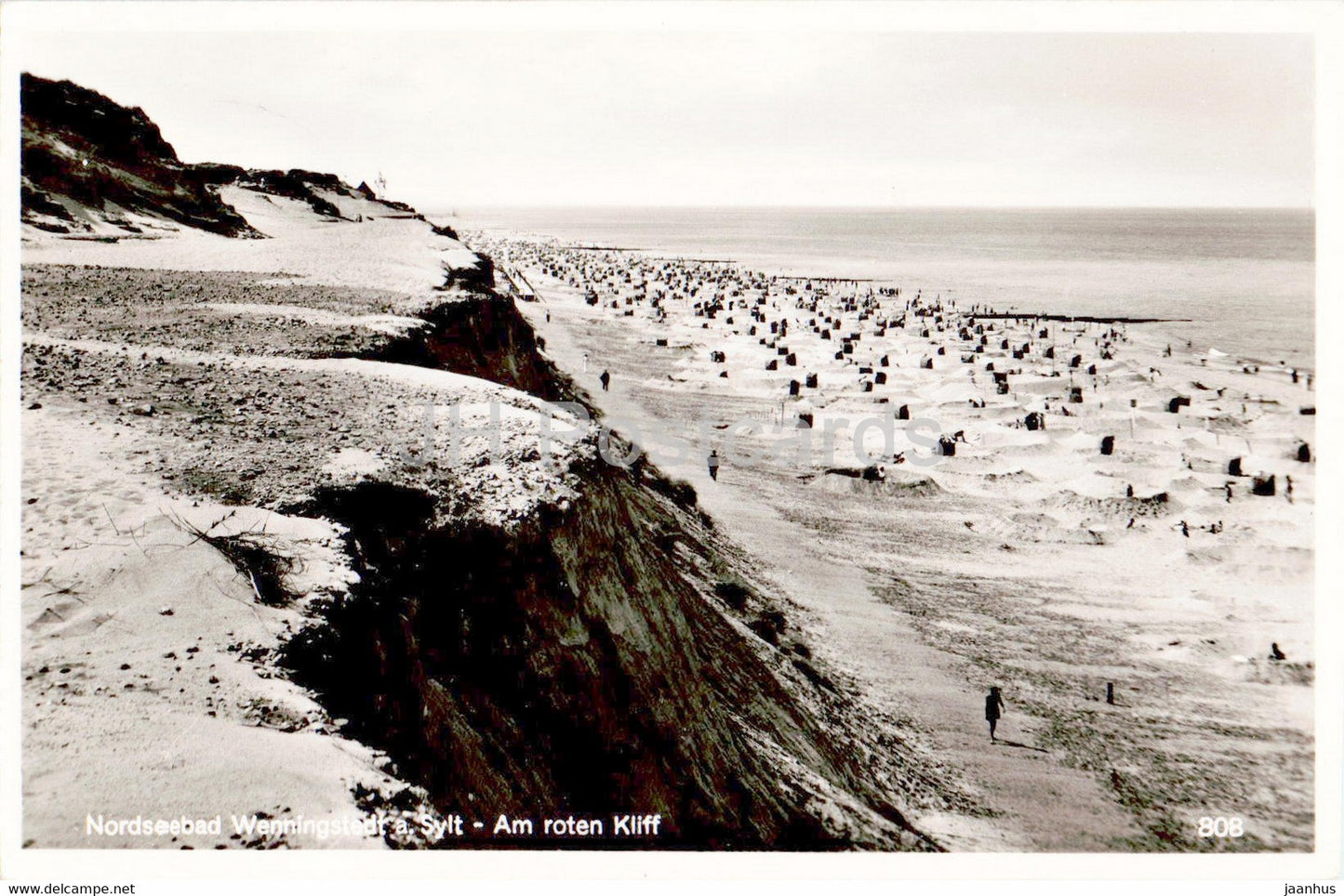 Nordseebad Wenningstedt a Sylt - Am roten Kliff - old postcard - 1957 - Germany - used - JH Postcards