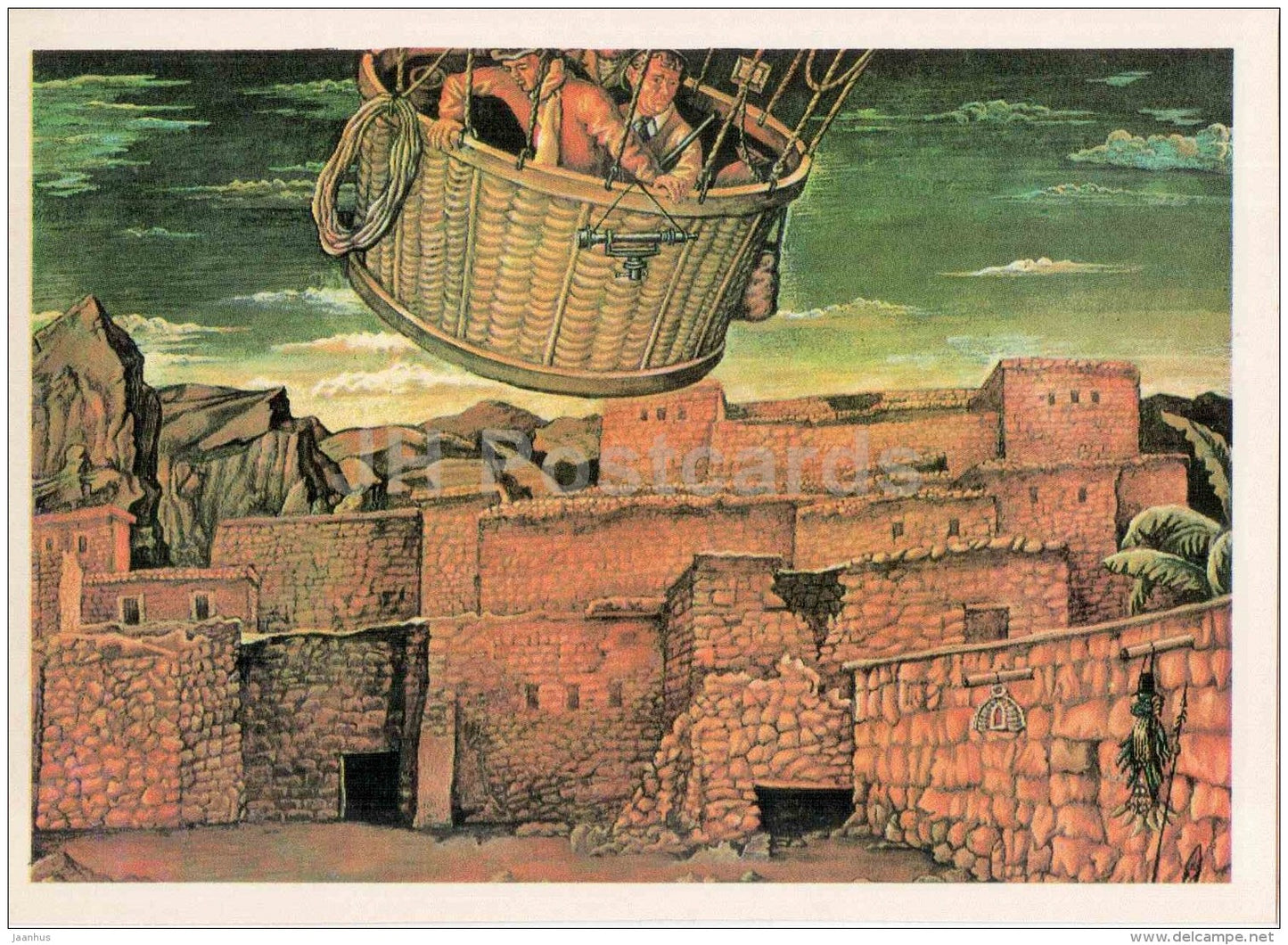 Five Weeks in a Balloon - Jo - doctor - Books of Jules Verne - 1980 - Russia USSR - unused - JH Postcards