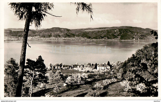 Bodman - Bodensee - Blick auf Schule und See - old postcard - 1956 - Germany - used - JH Postcards