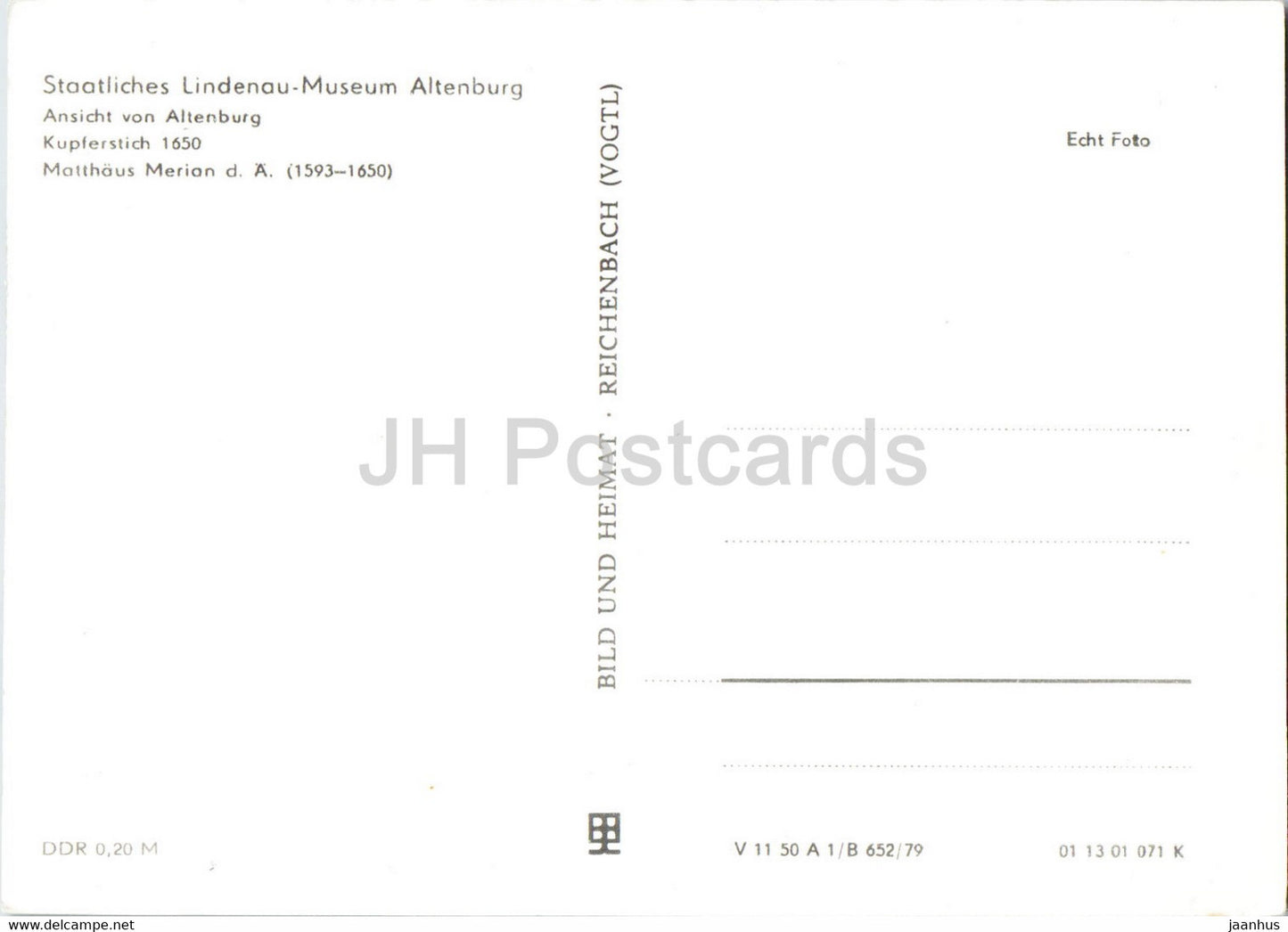 Staatliches Lindenau Museum Altenburg - Ansicht von Altenburg - Germany DDR - unused