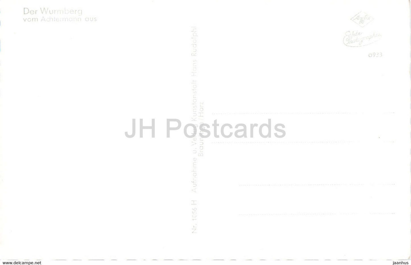 Der Wurmberg vom Achtermann aus - old postcard - Germany - unused