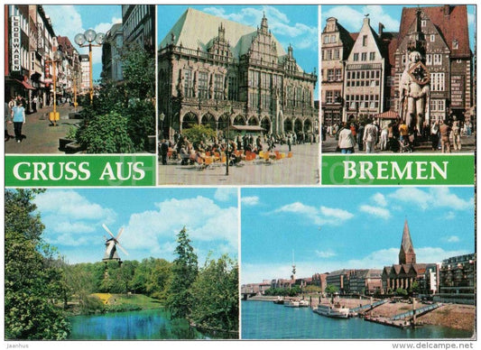 Gruss aus Bremen - windmühle - windmill - Germany - 1995 gelaufen - JH Postcards