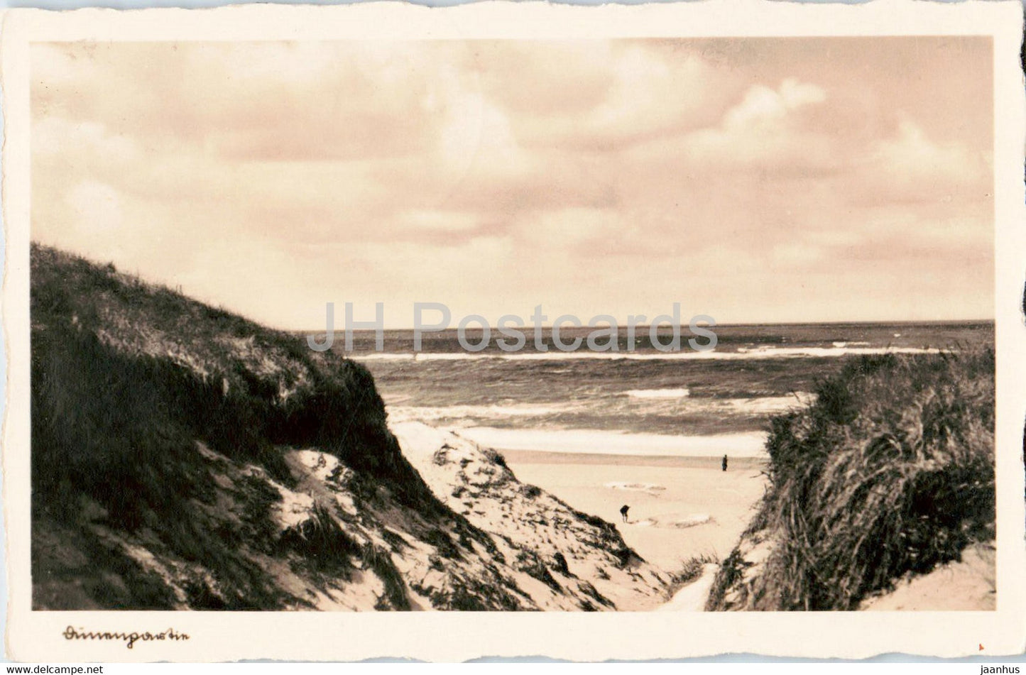 Dunenpartie - coast - old postcard - 1935 - Germany - used - JH Postcards