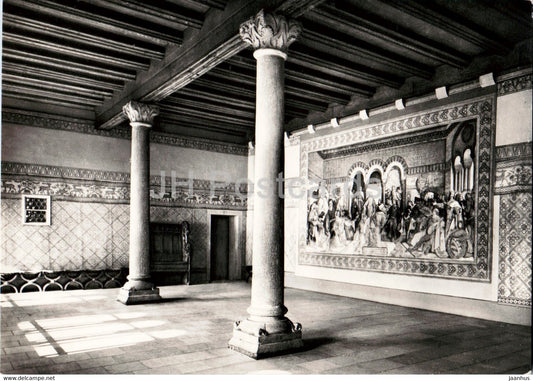 Bildpostkarte der Wartburgstiftung - Die Wartburg Palas - Sangersaal - Fresko - old postcard - Germany DDR - unused - JH Postcards