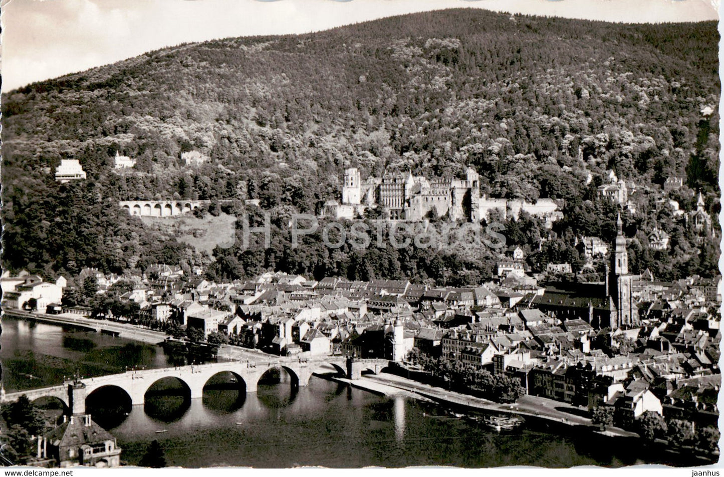 Heidelberg - Blick vom Philosophenweg - old postcard - 1959 - Germany - used - JH Postcards